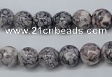 CRF282 15.5 inches 8mm round dyed rain flower stone beads