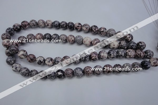 CRF284 15.5 inches 12mm round dyed rain flower stone beads