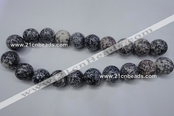 CRF287 15.5 inches 18mm round dyed rain flower stone beads