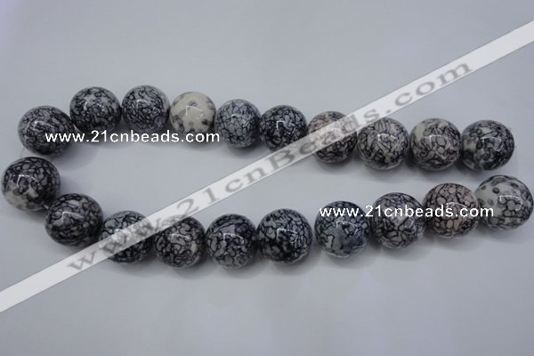 CRF288 15.5 inches 20mm round dyed rain flower stone beads