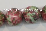 CRF29 15.5 inches 20mm round dyed rain flower stone beads wholesale