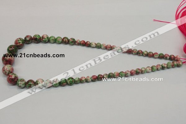 CRF30 15.5 inches multi sizes round dyed rain flower stone beads wholesale