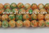 CRF307 15.5 inches 4mm round dyed rain flower stone beads wholesale