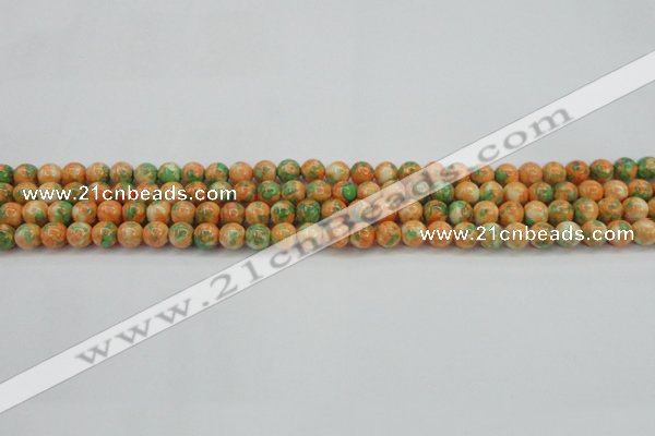 CRF307 15.5 inches 4mm round dyed rain flower stone beads wholesale