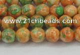 CRF309 15.5 inches 8mm round dyed rain flower stone beads wholesale