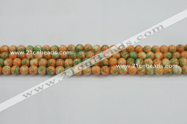 CRF309 15.5 inches 8mm round dyed rain flower stone beads wholesale