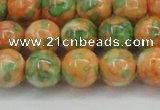 CRF312 15.5 inches 14mm round dyed rain flower stone beads wholesale