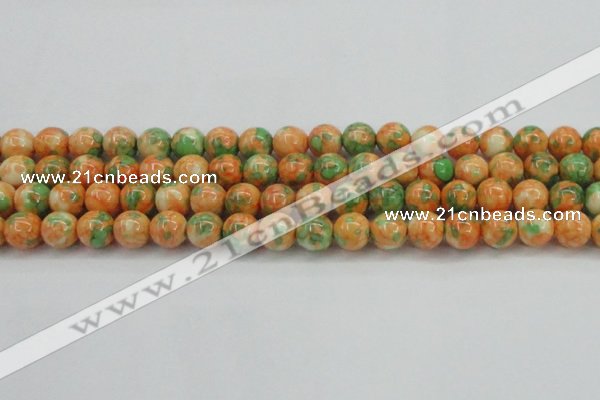 CRF312 15.5 inches 14mm round dyed rain flower stone beads wholesale