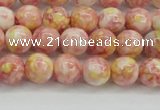 CRF315 15.5 inches 6mm round dyed rain flower stone beads wholesale