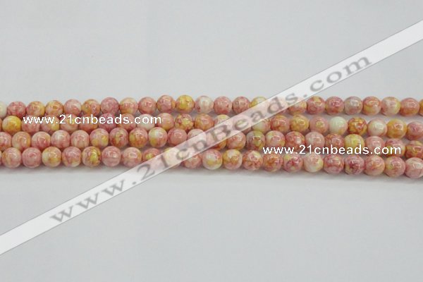 CRF315 15.5 inches 6mm round dyed rain flower stone beads wholesale