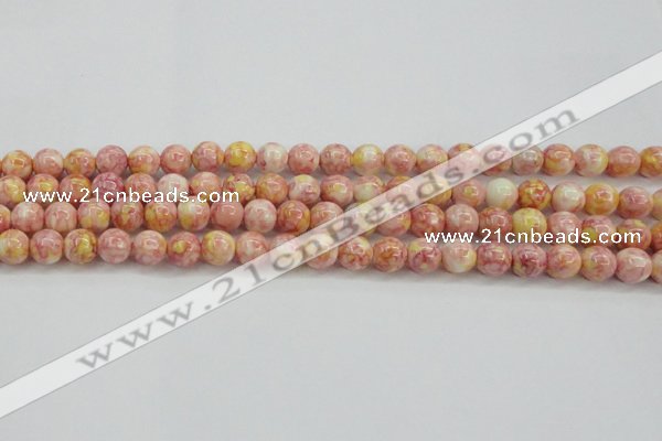 CRF316 15.5 inches 8mm round dyed rain flower stone beads wholesale