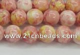 CRF317 15.5 inches 10mm round dyed rain flower stone beads wholesale