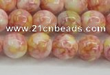 CRF318 15.5 inches 12mm round dyed rain flower stone beads wholesale