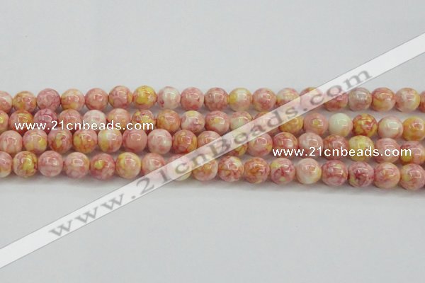 CRF318 15.5 inches 12mm round dyed rain flower stone beads wholesale