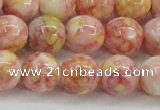 CRF319 15.5 inches 14mm round dyed rain flower stone beads wholesale