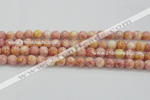 CRF319 15.5 inches 14mm round dyed rain flower stone beads wholesale