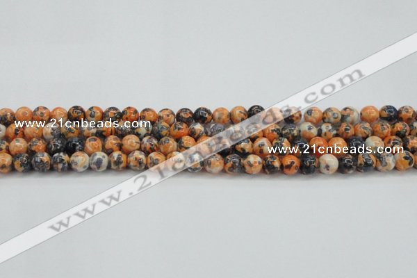 CRF322 15.5 inches 6mm round dyed rain flower stone beads wholesale