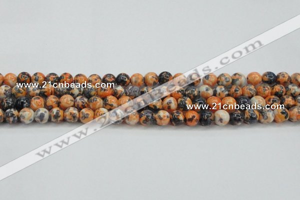 CRF323 15.5 inches 8mm round dyed rain flower stone beads wholesale