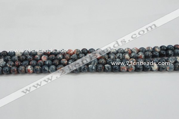 CRF329 15.5 inches 6mm round dyed rain flower stone beads wholesale