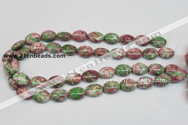 CRF33 15.5 inches 13*18mm oval dyed rain flower stone beads wholesale