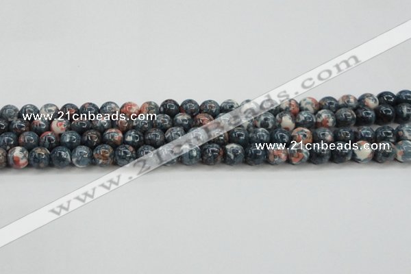 CRF331 15.5 inches 10mm round dyed rain flower stone beads wholesale