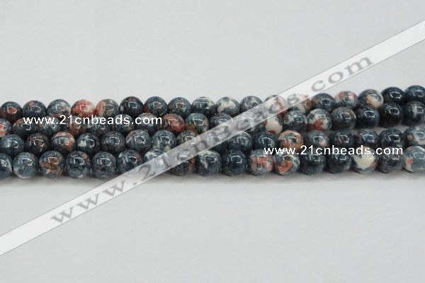 CRF333 15.5 inches 14mm round dyed rain flower stone beads wholesale