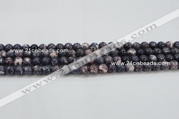 CRF337 15.5 inches 8mm round dyed rain flower stone beads wholesale