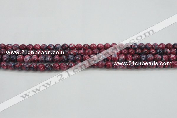 CRF342 15.5 inches 4mm round dyed rain flower stone beads wholesale