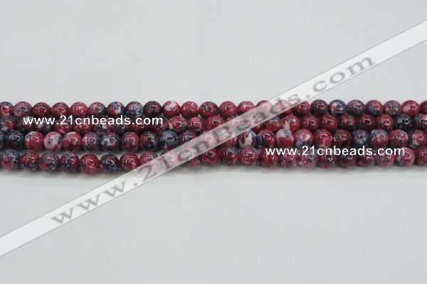 CRF343 15.5 inches 6mm round dyed rain flower stone beads wholesale