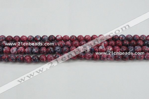 CRF344 15.5 inches 8mm round dyed rain flower stone beads wholesale