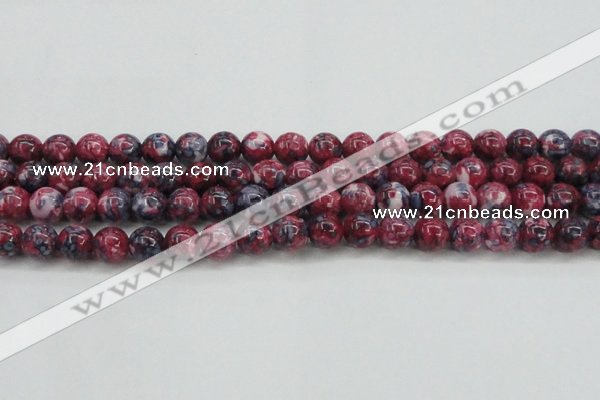 CRF346 15.5 inches 12mm round dyed rain flower stone beads wholesale