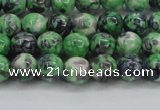 CRF349 15.5 inches 4mm round dyed rain flower stone beads wholesale