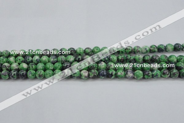 CRF350 15.5 inches 6mm round dyed rain flower stone beads wholesale