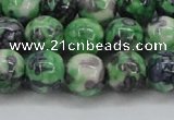 CRF353 15.5 inches 12mm round dyed rain flower stone beads wholesale