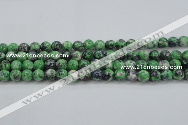 CRF353 15.5 inches 12mm round dyed rain flower stone beads wholesale