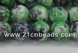 CRF354 15.5 inches 14mm round dyed rain flower stone beads wholesale