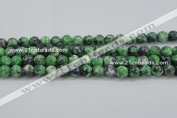 CRF354 15.5 inches 14mm round dyed rain flower stone beads wholesale