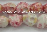 CRF358 15.5 inches 11*12mm skull dyed rain flower stone beads