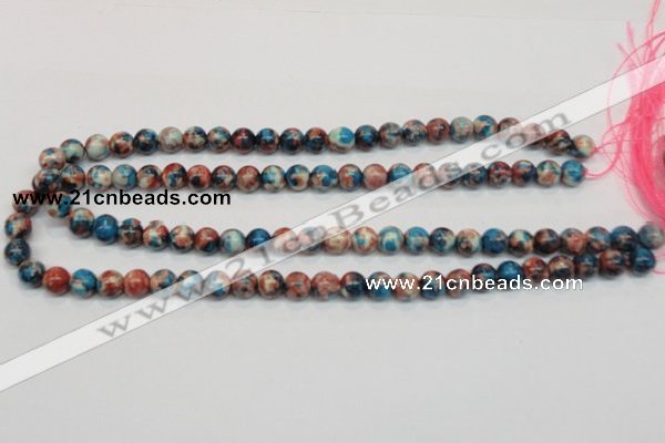 CRF36 15.5 inches 8mm round dyed rain flower stone beads wholesale