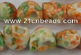 CRF362 15.5 inches 11*12mm skull dyed rain flower stone beads