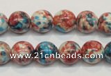 CRF37 15.5 inches 12mm round dyed rain flower stone beads wholesale