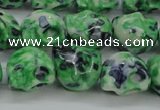 CRF372 15.5 inches 11*12mm skull dyed rain flower stone beads