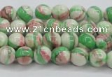 CRF380 15.5 inches 4mm round dyed rain flower stone beads wholesale