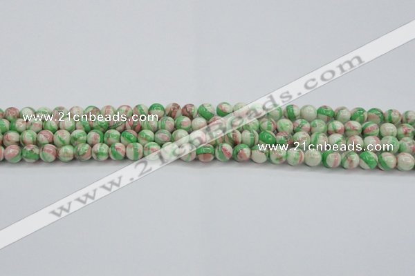 CRF380 15.5 inches 4mm round dyed rain flower stone beads wholesale