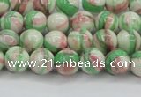 CRF381 15.5 inches 6mm round dyed rain flower stone beads wholesale