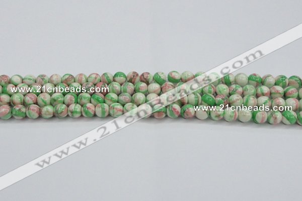 CRF381 15.5 inches 6mm round dyed rain flower stone beads wholesale