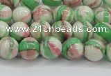 CRF382 15.5 inches 8mm round dyed rain flower stone beads wholesale