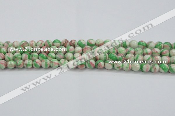 CRF382 15.5 inches 8mm round dyed rain flower stone beads wholesale