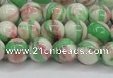 CRF383 15.5 inches 10mm round dyed rain flower stone beads wholesale