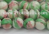 CRF384 15.5 inches 12mm round dyed rain flower stone beads wholesale